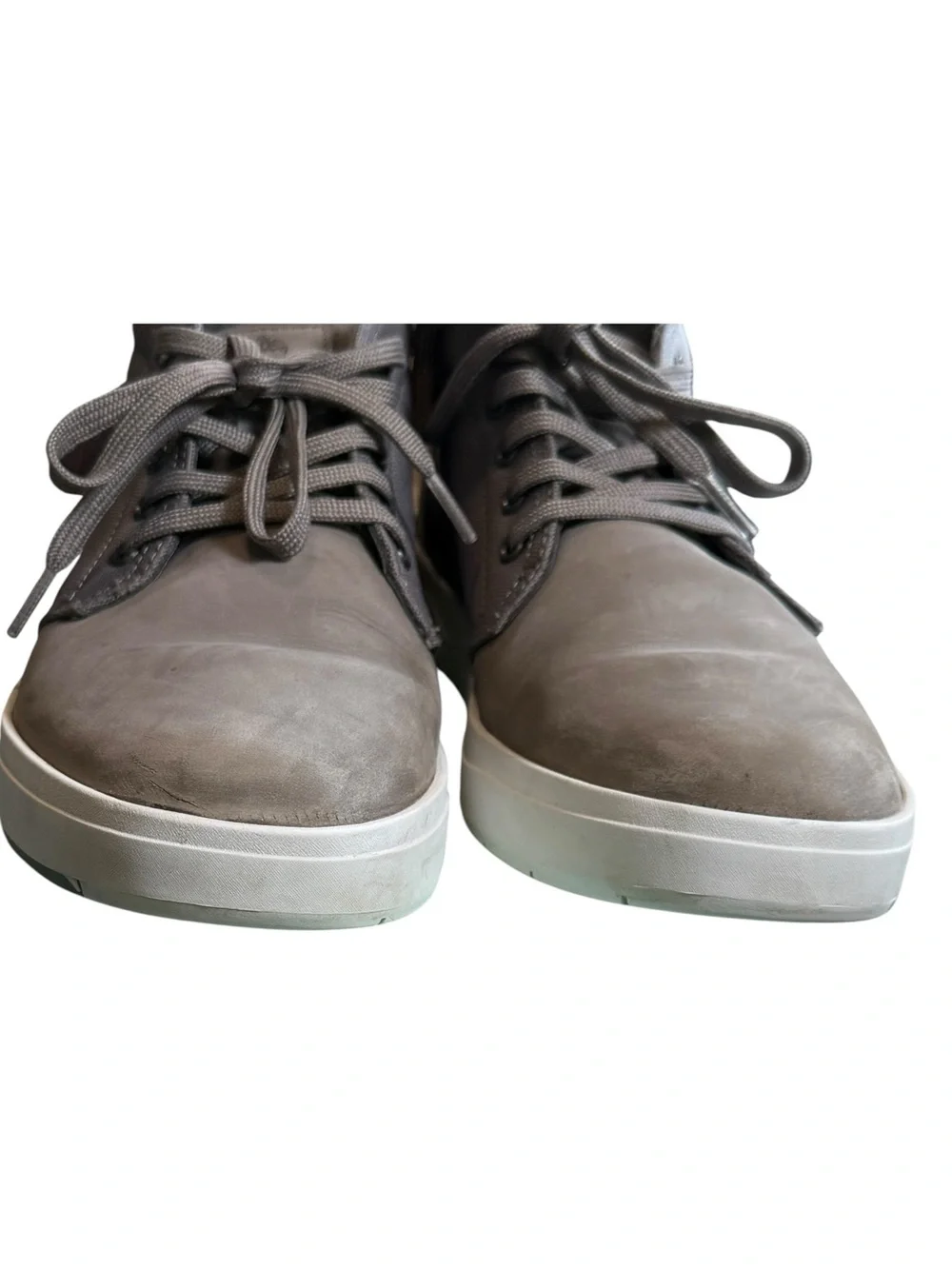 Timberland Gray Nubuck Leather Chukka Sneakers Mid Top Casual Shoes Size 10.5